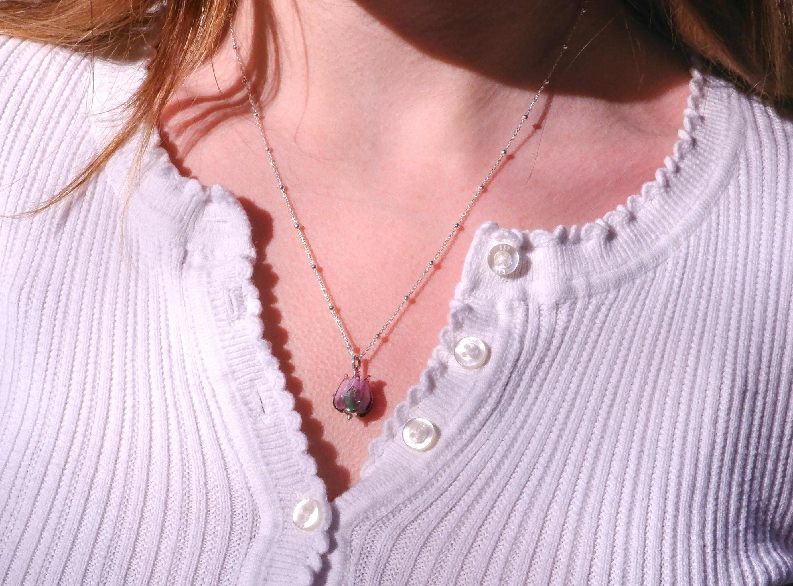 rosebud necklace