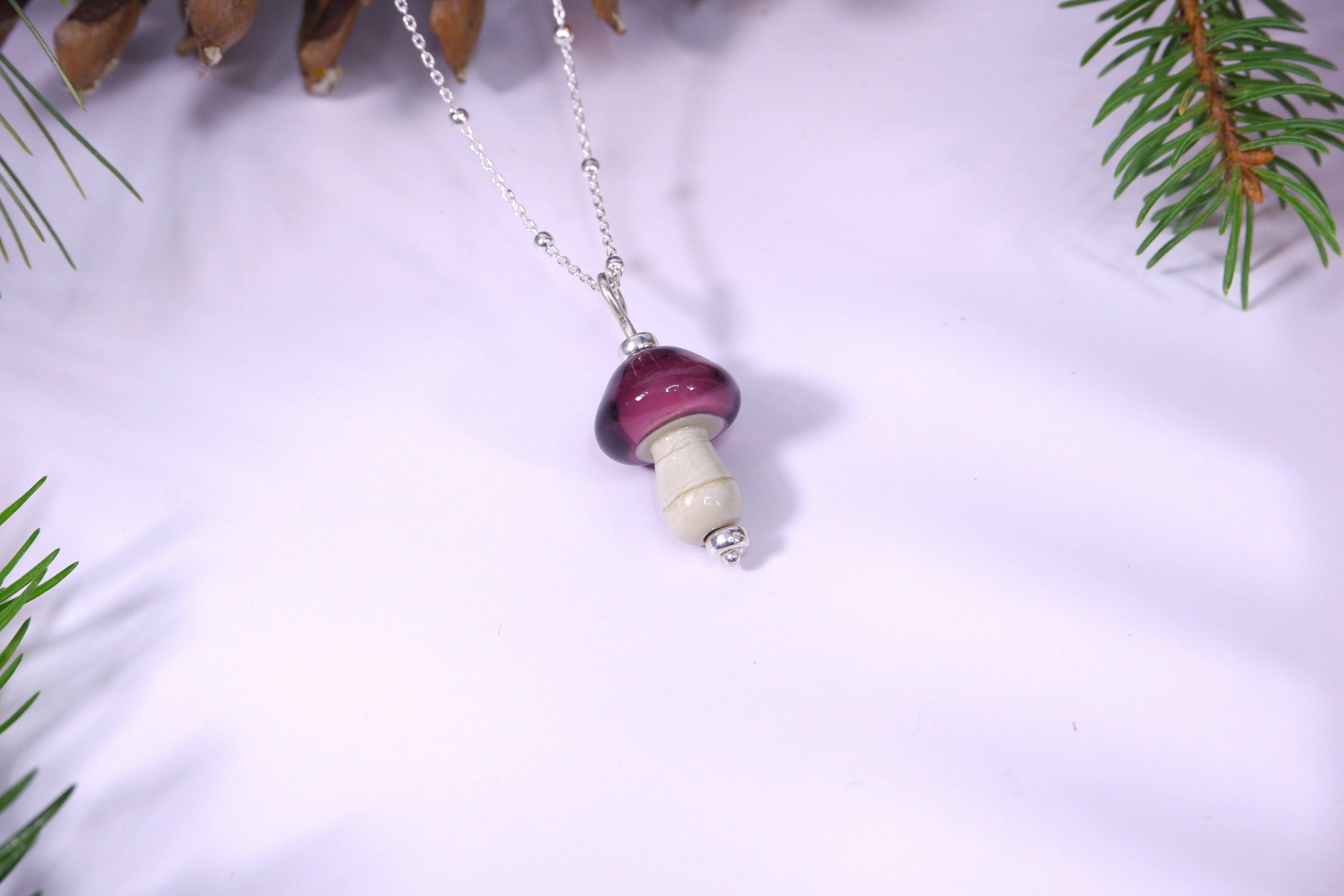 violet mushroom necklace