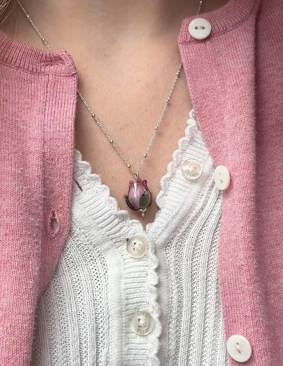 rosebud necklace