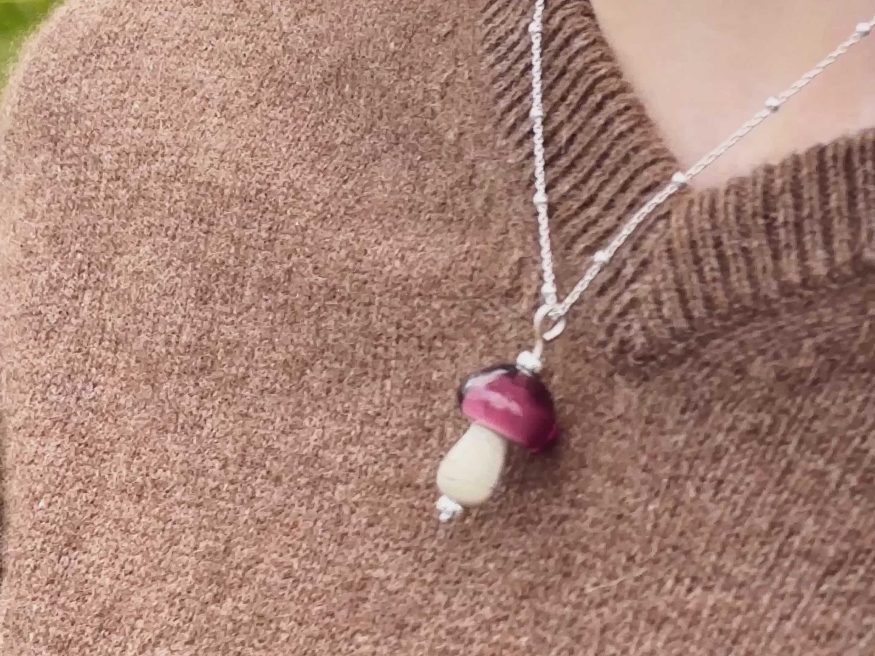 violet mushroom necklace